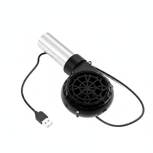 kowaku Ventilateur Usb Allume-feu Souffleur Barbecue Ventilateur Électrique Accessoire Grill avec Buse Inox 10cm Variable pour la Combustion Adapté au Jardin, Non Réglable