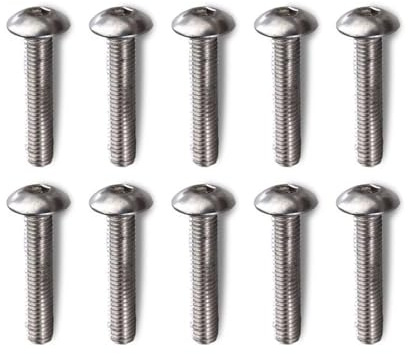 10× Edelstahlschraube M8×40 für Doppelstabmatten – Schlossschraube mit 5,5 mm Sechskantkopf (Abschraubschutz) – Befestigungsschrauben für Zaunpfosten, Stabmatten & Gittermatten