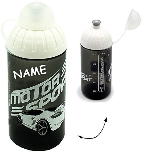 alles-meine.de GmbH Trinkflasche/Sportflasche - auslaufsicher - Sportwagen/Auto - incl. Name - Kohlensäure geeignet - BPA frei - Flasche 550 ml - leicht transparent - aus..
