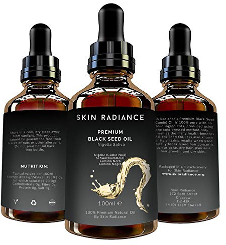 Black Seed Oil - Premium Strong Concentrated by Skin Radiance 100ml - 100% Purest Source Black Seed Oil (Nigella Sativa Oil) - Full Money Back Guarantee!!