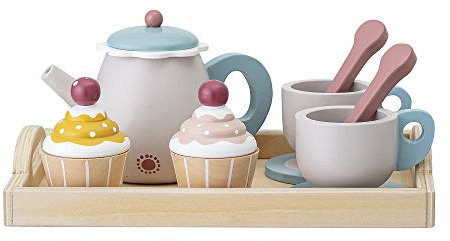 Bloomingville Spielset, naturfarben blau gelb rot, Sperrholz, 8er Set, 82045197, Bunt