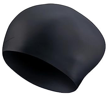 Nike Long Hair Silicone C Schwimmkappe, Schwarz, Einheitsgröße