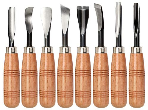 Coolty 8 Stück Holzschnitzwerkzeug-Set Schnitzmesser für Holz, Gemüse und Obst