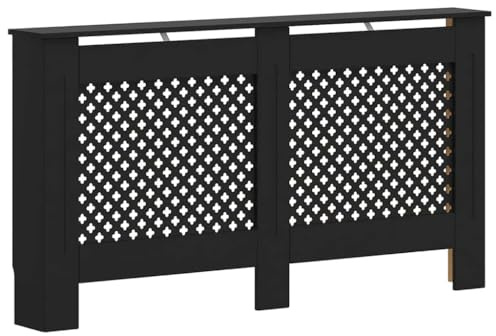 vidaXL Radiator Cover Black 152x19x81.5 cm MDF