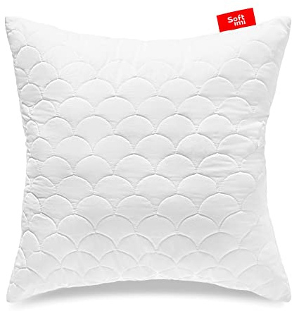 Softimi Kopfkissen Schlaffkissen Bettkissen Gestepptes Premium Kissen 60x60 cm Antiallergisch - Anti-Milbe - Geruchlos sofort verwendbar - Mit Härteeinstellung (60x60 cm)