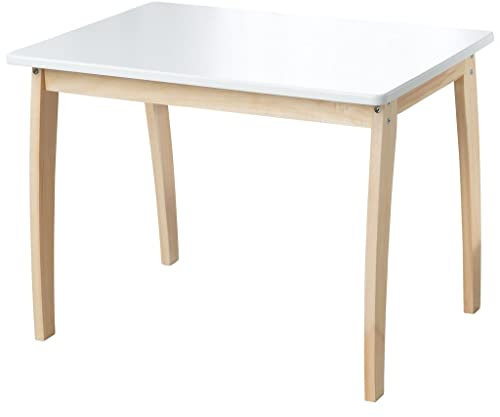 roba Kindertisch, aus Massivholz und MDF, mit weiß lackierter Tischplatte, 50728WE, Weiss
