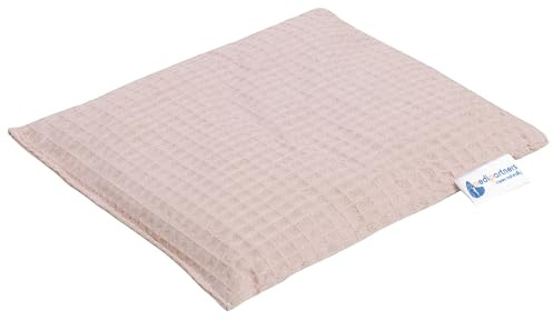 Medi Partners Saco de Semillas para Microondas 20x25cm Cojin 500g 100% Algodón Waffle Saquitos bolsa Semillas calor Microondas Almohadillas Saco Termico (Rosa Claro)