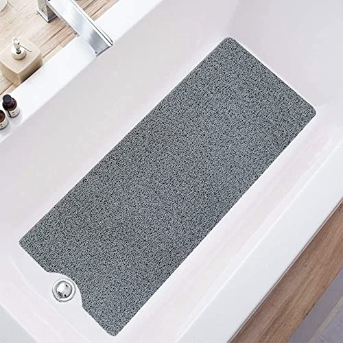 Duschmatte rutschfest waschbar, 100 x 40 cm Anti-Schimmel | Schnell trocknend | Luffa Massage | Weich Komfort Duschmatten Badewannenmatte mit Ablauf, PVC Luffa Badematte für Nassbereiche