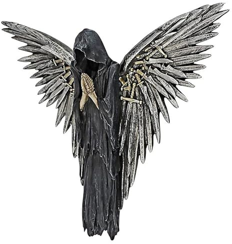 EBbels Soul Warrior Sculpture, Wall Hangings Resin Crafts, Halloween Soul Warrior Wings with Swords Wall Decoration, Horror Wall Statue for Home Decoration, Wedding, Gift