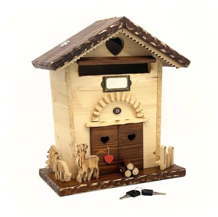 Cassetta Postale Individuale Da Parete In Legno Di Abete Lamellare Con Chiave E Apertura Superiore Realizzata A Mano, Personalizzabile Su Richiesta, Artigianale Italiana Montano Resistenza All'umidità