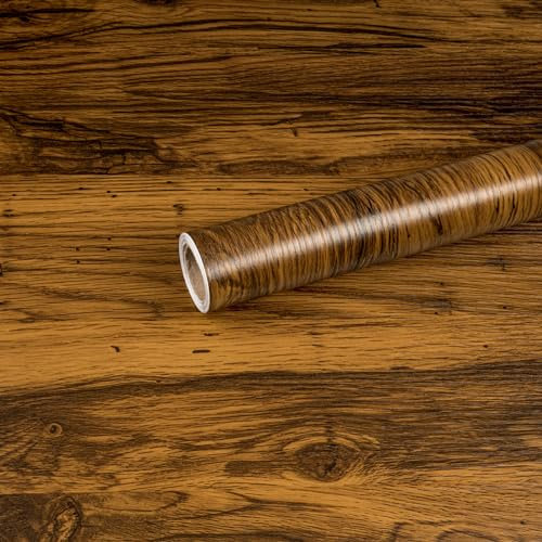 Abyssaly Klebefolie Holzoptik Vintage, Selbstklebende Tapete Eiche, Braun Klebefolie für Möbel, Wasserdicht Möbelfolie Holz für Fensterbank Schränke Küche Tische Möbelaufkleber 30cmX200cm