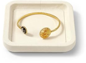 Papten Premium Jewellery Tray, Stapelbares Tablett zur Schmuckaufbewahrung Flaches Display Dekoratives Schmuckaufbewahrungs-Tablett für Vitrinen (10 * 10 * 1.5cm)