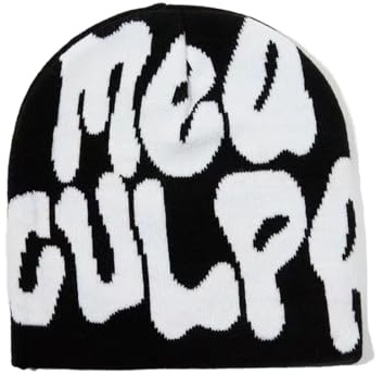 1 Stück Mützen für Herren Damen Teenager, Mützen Winter gestrickte Skatermützen, Hip Hop Strickmützen, Print Harajuku Fashion