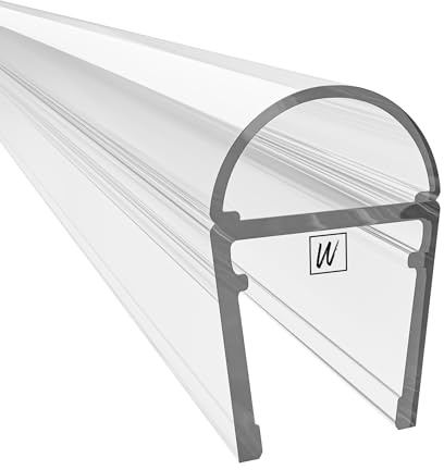 WAKA Premium Duschtür & Duschlippe PRO-C Duschdichtung Optisch Transparent, Duschdichtungen für Duschtüren 10-12mm Glas Länge 2000mm Duschkabinen Dichtungen & Duschtürdichtung mit der Besten Qualität