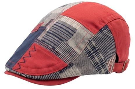 HIQIU Schiebermütze Herren Patchwork - Flatcap Herren Barret Cap Farbig Schirmmütze Vintage Baskenmütze Gatsby Newsboy Cap