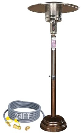 Natural Gas Patio Heater, Includes A 24-foot Hose, Adjustable Height (55in-78in), Passed CE CSA Certification, It's Really Perfect To Sit Outside And Use It In Spring And Autumn