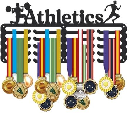 SUPERDANT Medaillenhalter Für Leichtathletik Und Gewichtheben Medaillen Aufbewahrung Mit 5 Reihen Zur Anzeige Medaillen Aufhänger 20 Haken Halterungen Geschenke für Sportler Kinder