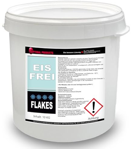 Optimal Products Eisfrei Auftaugranulat bis Minus 25°C 10kg I Streugut salzfrei I Streumittel I Wiederverschließbar