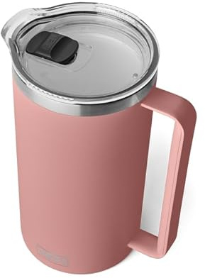 YETI Rambler Pitcher, Vacuum Insulated, Stainless Steel with MagSlider Lid, Sandstone Pink, 64 oz (1892 ml)