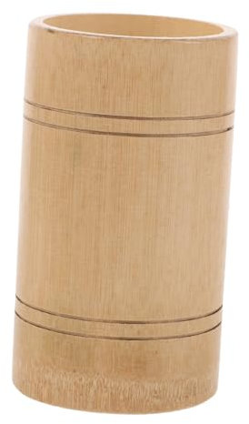 Bois Mini Tube de Rangement Zen Japonerie Beige, pour Outils de Jardin