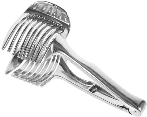 BUGUUYO Cortadora Manual De Frutas y Rebanador De Tomate Pinza, Aleación De Aluminio Alimentaria, Multiusos Para Cortar Limón y Verduras, Utensilio De Cocina Versátil Para Uso Doméstico