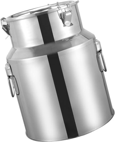 VDLLQYN, Cubo hermético for almacenar Leche - Jarra de Transporte Resistente for Vino - Recipiente hermético for té de 14 a 88 litros - Depósito for lácteos y líquidos,Latas de Leche de Acero inoxida