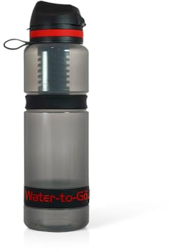 WATER TO GO vattenflaska 0,75 l, med filter – drick vatten direkt från floden, sjön eller ledning | Ultralätt och BPA-fri | 200 l filterkapacitet | Perfekt för resor, kajak, camping och mycket mer