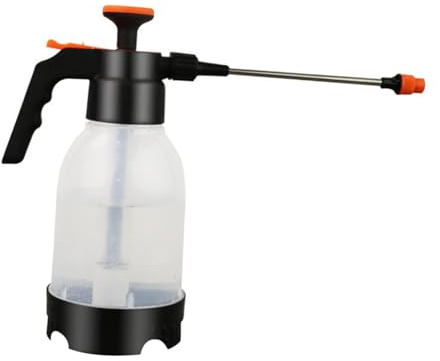 AKOOSY Bottiglia Spray a Pressione Manuale da 12L per Giardinaggio Annaffiatoio Pratico in Plastica Trasparente Arancione Asta Allungata Spruzzatore Multifunzione per Piante Pulizia