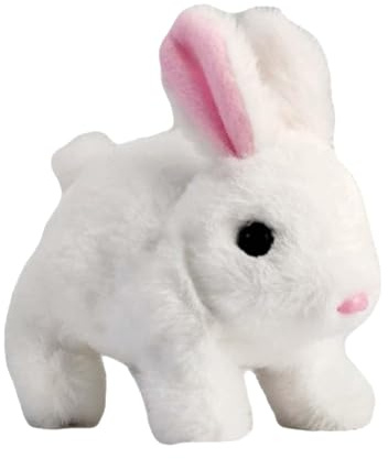 Genérico Juguete De Conejo Simulado – De Conejo Animado, Figura Linda de Tela de Felpa, Acción De Salto Reactivo A La Voz Con Orejas Movidas | Juguete Ligero para, Amigos, Fans De Mascotas Y Muv