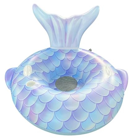 Mermaid Pool Float – Aufblasbares Lounge-Floß mit Getränkehalter | Poolschwimmer mit Getränkehalter und Rückenlehne zum Schwimmen, Wasser, , See, Partyspiel, Fluss, Sommer, Outdoor