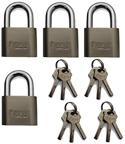 amara-global 4er Set Vorhängeschlöss gleichschließend Schloss 3x Generalschlüssel 50mm +12 Schlüssel