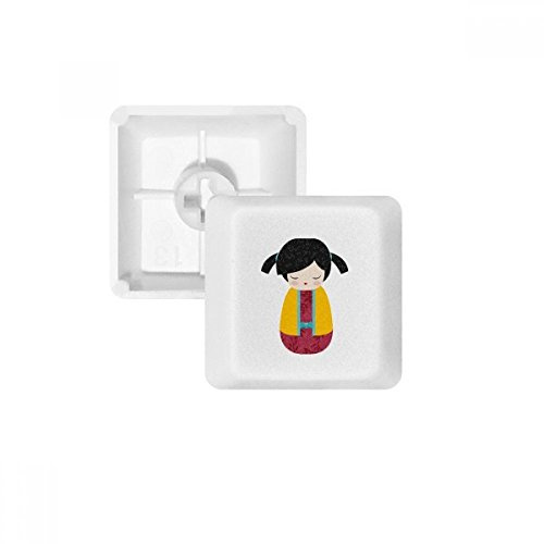 DIYthinker Kimono Amarillo Teclas Japón Muñeca del Arte Pbt para Teclado Mecánico Blanco OEM No Marca De Impresión