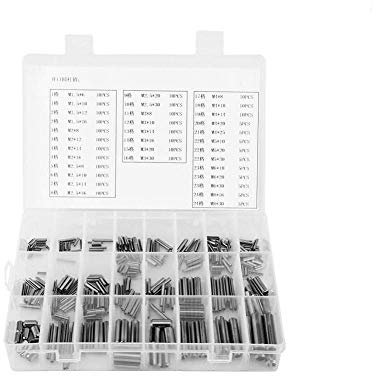 Zunate 280Pcs Perni di tensione, Set di Perni di Tensione a Molla,Set di Spinotti con Molla in Acciaio Inox, con Scatola, M1.5 M2 M2.5 M3 M4 M5 M6 M8