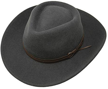 Hardy - Leichter Fedora Hut mit breiter Krempe und Lederband - 100% Wollfilz - Für die Reise knautschbar - Wasserabweisend