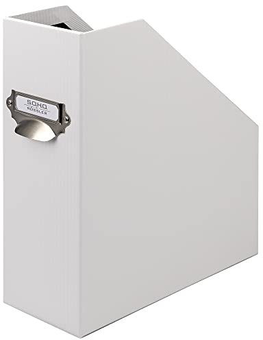 Rössler SOHO Stehsammler A4 | Stehsammler Pappe aus stabilem Karton | Büro Organizer | Schreibtisch Organizer | Zeitschriftenhalter | 315 x 260 x 115 mm | 1 Stück | Farbe: Weiß