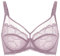 DOBREVA Women's Lace Full Coverage Minimiser Bra Unlined Underwire See Through Plus Size Bra Rose Brown 36D