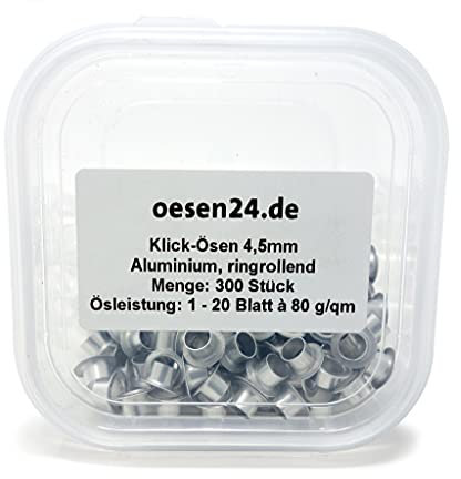 Klick Ösen 4,5 mm bis zu 20 Blatt