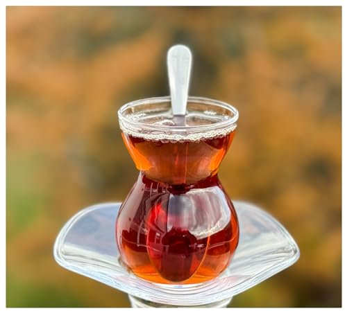 Topkapi Service à thé turc Lina-Sultan, 6 verres à thé, 6 soucoupes, 6 cuillères à café, ensemble complet