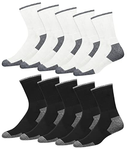 SOXCO 10 par strumpor herr 9-12 crew work sportstrumpor kvinnor, 10-pack