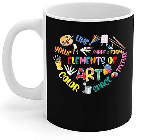 456 Tazze Elementi Colorati Dell'Arte Regalo Di Pittura A Forma Di Cuore Con Manico Tazzine Da Caffè Personalizzabile Tazza Da Caffe Per Uomo Donna Lavoro 330Ml