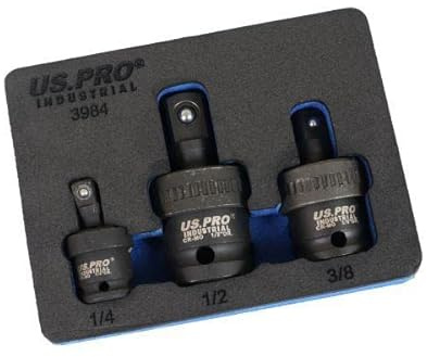 US PRO INDUSTRIAL Universal Joint Impact Socket Set 1/4 3/8 1/2 DR in EVA Foam Tray 3984