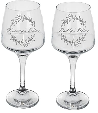 Ensemble cadeau de verres à vin gravés pour maman et papa, cadeaux pour mères, pères, cadeaux à vin pour maman et papa, coffret cadeau de vin fantaisie gravé pour maman et papa