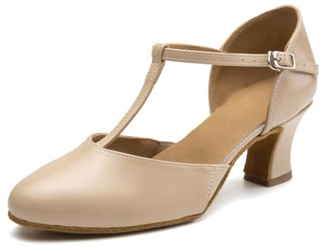 RUYBOZRY Zapatos de Baile de Salón Mujer Profesional Cerrados Salsa Bachata Tango Zapatos Baile 6cm Tacón, Modelo YCD29