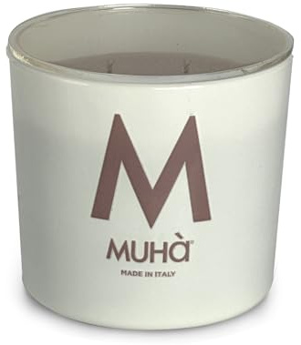 MUHA' | Candela Profumata in Vetro Bianco, Acqua e Sale, 270 Gr | Profumatore per Ambienti