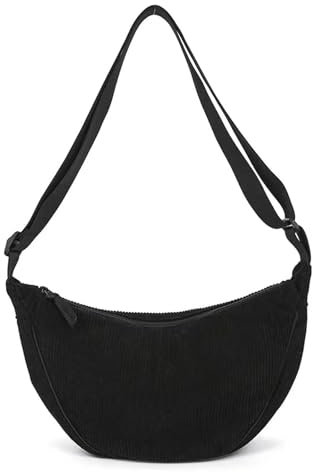 Jiliyote Crossbody Tasche Damen Halbmond Umhängetasche Cord Schultertasche für Arbeit Einkaufen Schule Shopping