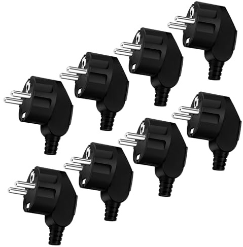 8 Stück Schuko Stecker 250V/16A Eurostecker Stromstecker Winkelstecker