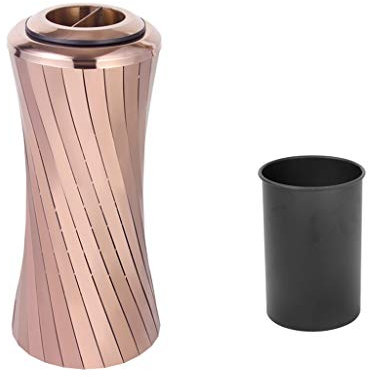 Outdoor Trash Cans Metal Outdoor Trash Can With Ashtray Peel Buckets Trash Can According To Office Environment Placement Waste Recycling Composter (Color: Rose Gold Size: 29*31*69cm) Trash/Garbage Can