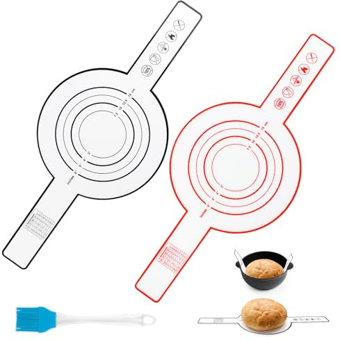 VFANDV Alfombrilla de Silicona para Hornear Reutilizable con Mango Largo - Tapete para Transferir Masa