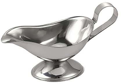 QAQZPMG Saucer Stainless Steel Steak Sauce Gravy Dressing Boat Sauce Cup Seasoning Jug 3oz/5oz/8oz Dish(Medium)