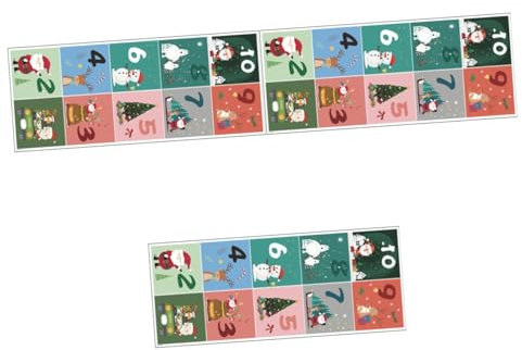 PRETYZOOM 3 Bögen Hopse Gitter Aufkleber Hopse Spiel Wandaufkleber Weihnachts Fliesenaufkleber Weihnachts Türaufkleber Weihnachtstapete Hopse Vinyl Bodenaufkleber Kinder Hopse